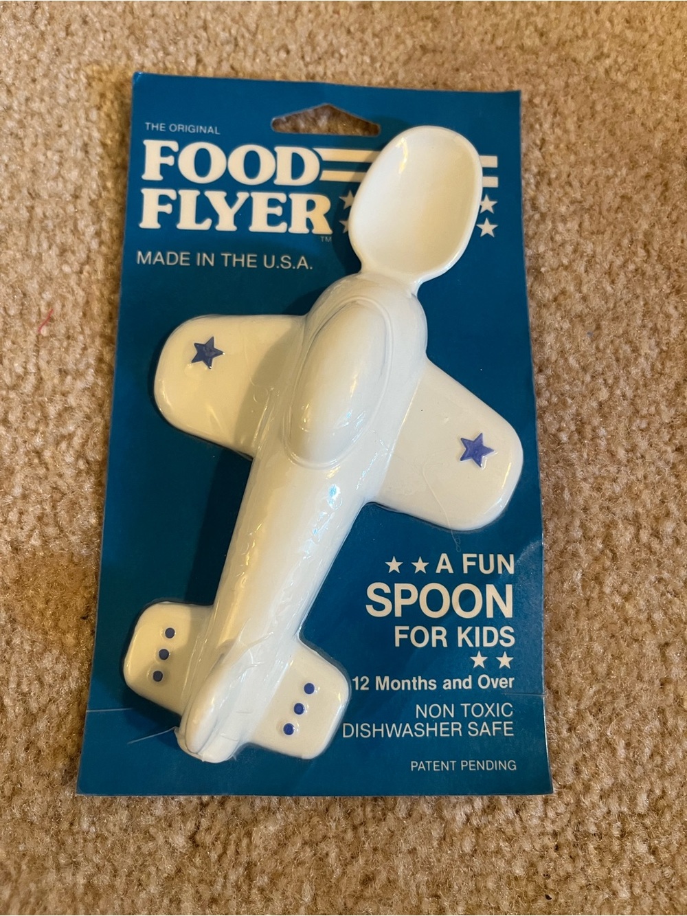 Made in USA Original Food Flyer Spoon for Ages 12 months + Airplane Feeding NIB